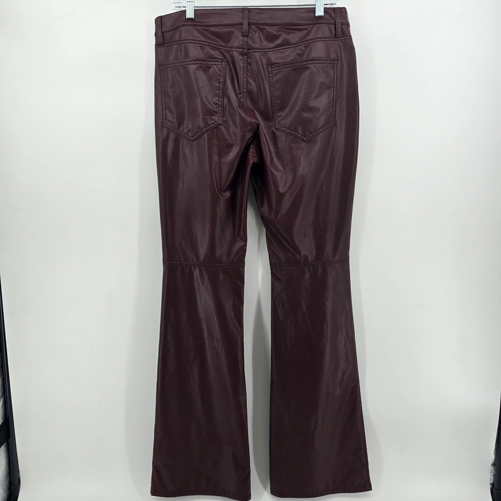 Banana Republic Vegan Leather Bootcut Pants Burgundy Maroon 31/12 Fall 2023 NWT - Picture 2 of 12